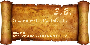 Stubenvoll Borbála névjegykártya